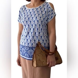 100% linen summer top Size 12 EUC